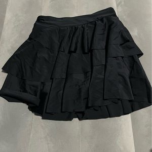 Black ruffled skirt
